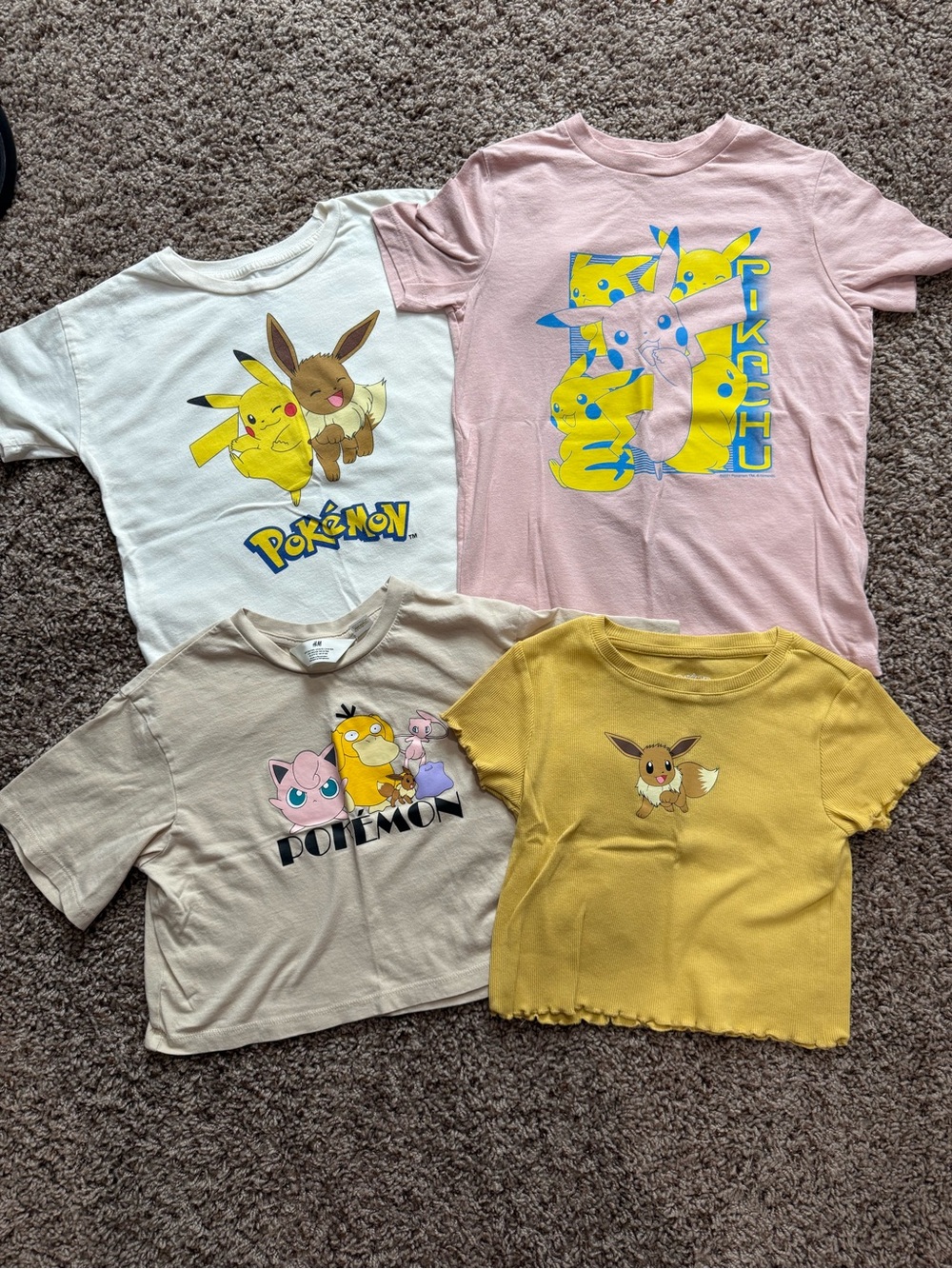 Lot of 4 Pokémon Graphic Tees - Pikachu & Friends